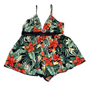 Hello Miss‎ Womens Floral Romper Dress/shorts Size M